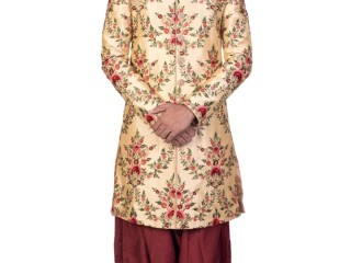 cream-fully-embroidered-sherwani-with-dupatta